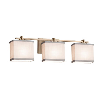 Textile Three Light Bath Bar in Brushed Brass (102|FAB-8443-15-WHTE-BRSS)