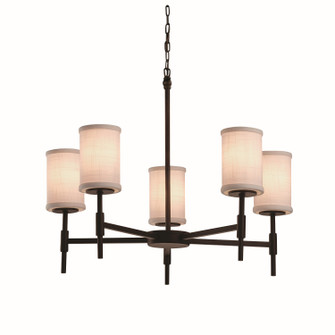 Textile Five Light Chandelier in Brushed Nickel (102|FAB-8410-10-WHTE-NCKL)