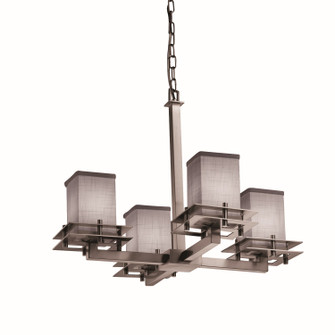 Textile Four Light Chandelier in Brushed Nickel (102|FAB-8100-15-GRAY-NCKL)