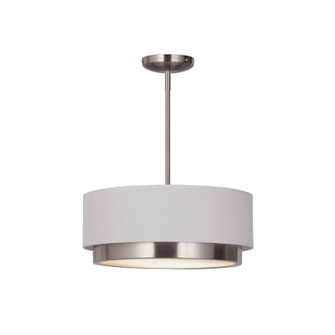 Textile LED Pendant in Brushed Nickel (102|FAB-4475-WHTE-NCKL)