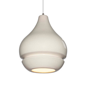 Radiance One Light Pendant in White Crackle (102|CER-6400-CRK-NCKL-WTCD)