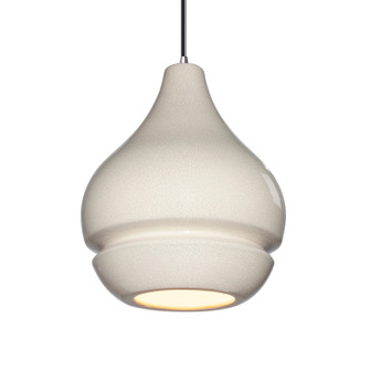 Radiance One Light Pendant in White Crackle (102|CER-6400-CRK-NCKL-BKCD)