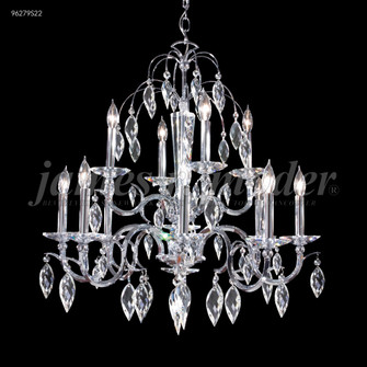 Sculptured Crystal Leaf 12 Light Chandelier in Silver (64|96279S22)