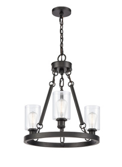 Ballston Three Light Chandelier in Matte Black (405|820-BK-G802)