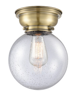Franklin Restoration One Light Flush Mount in Antique Brass (405|623-1F-AB-G204-8)