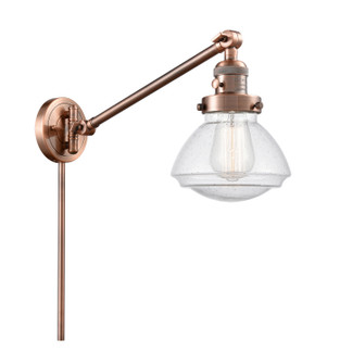 Franklin Restoration One Light Swing Arm Lamp in Antique Copper (405|237-AC-G324)
