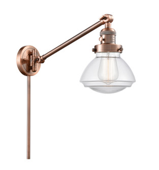 Franklin Restoration One Light Swing Arm Lamp in Antique Copper (405|237-AC-G322)