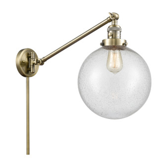 Franklin Restoration One Light Swing Arm Lamp in Antique Brass (405|237-AB-G204-10)