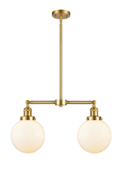 Franklin Restoration LED Island Pendant in Satin Gold (405|209-SG-G201-8-LED)