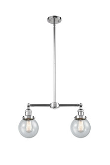 Franklin Restoration Two Light Island Pendant in Polished Chrome (405|209-PC-G204-6)