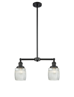 Franklin Restoration Two Light Island Pendant in Matte Black (405|209-BK-G302)