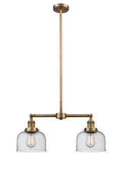 Franklin Restoration Two Light Island Pendant in Brushed Brass (405|209-BB-G74)