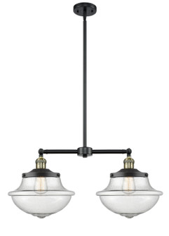 Franklin Restoration Two Light Island Pendant in Black Antique Brass (405|209-BAB-G544)