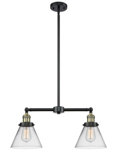 Franklin Restoration Two Light Island Pendant in Black Antique Brass (405|209-BAB-G42)