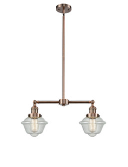 Franklin Restoration Two Light Island Pendant in Antique Copper (405|209-AC-G534)