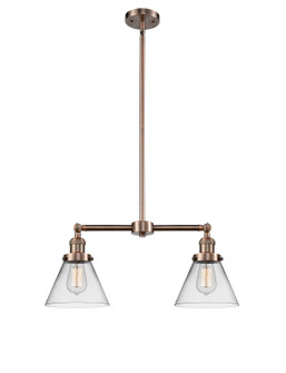 Franklin Restoration Two Light Island Pendant in Antique Copper (405|209-AC-G42)