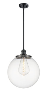 Franklin Restoration One Light Pendant in Matte Black (405|201S-BK-G202-14)