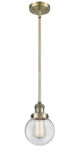 Franklin Restoration LED Mini Pendant in Antique Brass (405|201S-AB-G202-6-LED)
