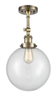 Franklin Restoration One Light Semi-Flush Mount in Antique Brass (405|201F-AB-G202-10)