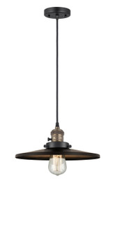 Franklin Restoration One Light Mini Pendant in Black Antique Brass (405|201CSW-BAB-MFR-BK-12)