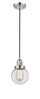 Franklin Restoration One Light Mini Pendant in Polished Nickel (405|201C-PN-G202-6)