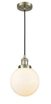 Franklin Restoration LED Mini Pendant in Antique Brass (405|201C-AB-G201-8-LED)