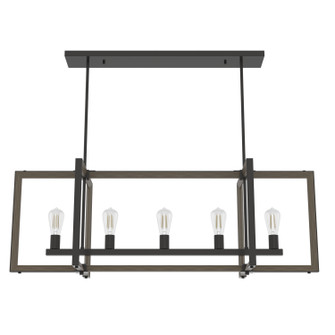 Woodburn Five Light Linear Chandelier in Noble Bronze (47|19812)