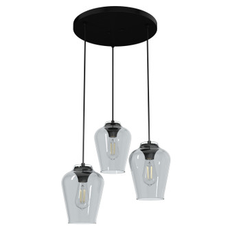 Vidria Three Light Cluster in Matte Black (47|19728)