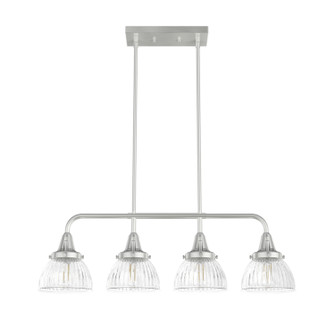 Cypress Grove Four Light Linear Chandelier in Brushed Nickel (47|19326)