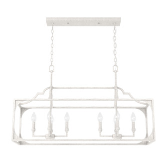 Highland Hill Eight Light Linear Chandelier in Distressed White (47|19290)