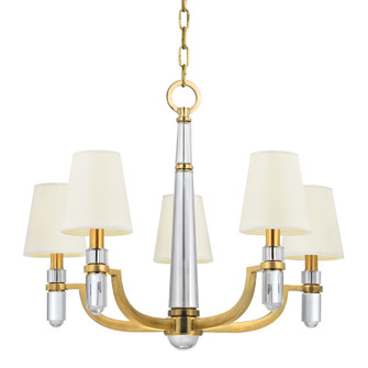 Dayton Five Light Chandelier in Aged Brass (70|985-AGB-WS)