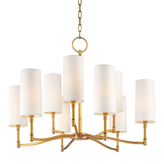 Dillon Nine Light Chandelier in Aged Brass (70|369-AGB)