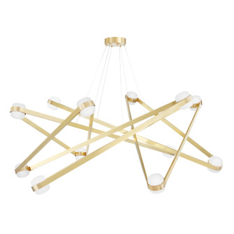 Orbit LED Chandelier in Aged Brass (70|2756-AGB)