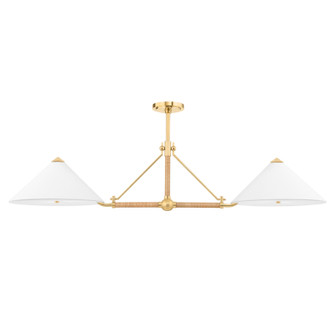 Williamsburg Four Light Island Pendant in Aged Brass (70|1057-AGB)