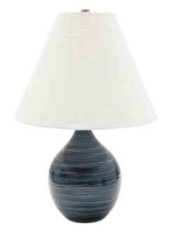 Scatchard One Light Table Lamp in Scored Blue Gloss (30|GS200-SBG)