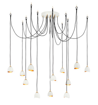 Nula LED Foyer Chandelier in Shell White (13|35908SHW)