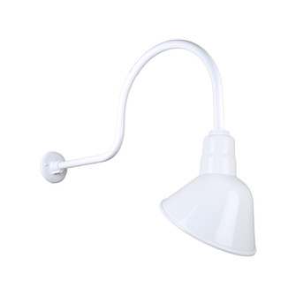 Angle Shade One Light Outdoor Gooseneck Light in White (381|H-QSN18110-SA-93/QSNHL-C-93)