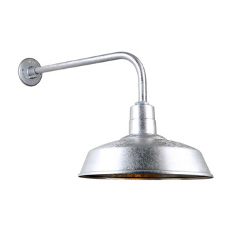 Warehouse One Light Outdoor Gooseneck Light in Galvanized (381|H-QSN15118-SA-96/QSNB-13-96)