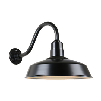 Warehouse One Light Outdoor Gooseneck Light in Black (381|H-QSN15118-SA-91/QSNB-42-91)