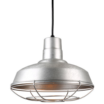 Warehouse One Light Pendant in Galvanized (381|H-QSN15114-C-96/QSNWGR-14``-96)