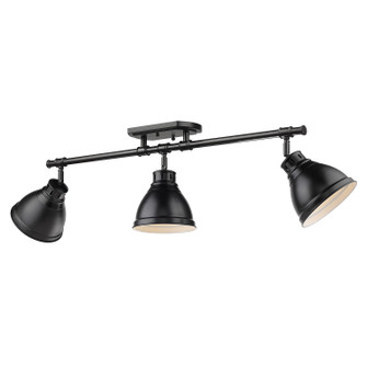 Duncan BLK Three Light Semi-Flush Mount in Matte Black (62|3602-3SF BLK-BLK)