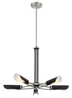 Turbine Five Light Chandelier in Coal With Brushed Nickel (42|P1695-691)