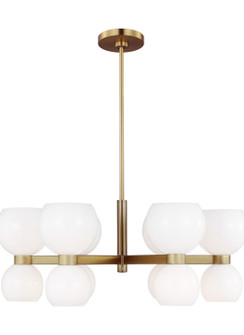 Londyn 12 Light Chandelier in Burnished Brass with Milk White Glass (454|KSC10212BBSMG)