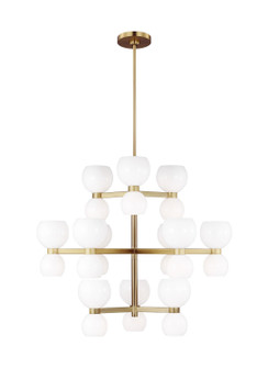 Londyn 24 Light Chandelier in Burnished Brass with Milk White Glass (454|KSC10124BBSMG)