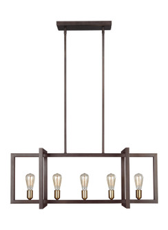 Finnegan Five Light Island Chandelier in New World Bronze (454|F3147/5NWB)