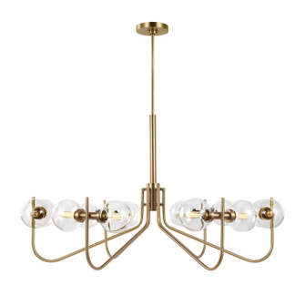 Verne 12 Light Chandelier in Burnished Brass (454|EC10912BBS)