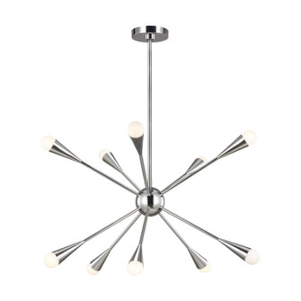 Jax Ten Light Chandelier in Polished Nickel (454|EC10310PN)