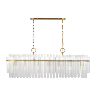 Beckett Seven Light Linear Chandelier in Burnished Brass (454|CC1307BBS)