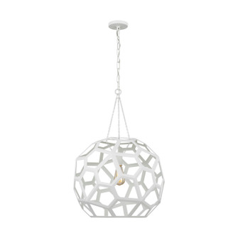 Feccetta One Light Pendant in Paper Mache White (454|AP1071PMW)