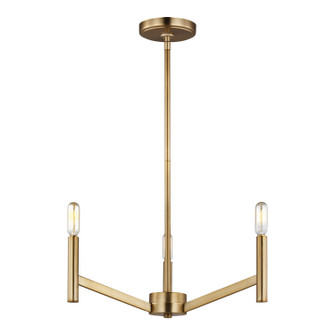 Vector Three Light Chandelier in Satin Brass (454|3124303EN-848)